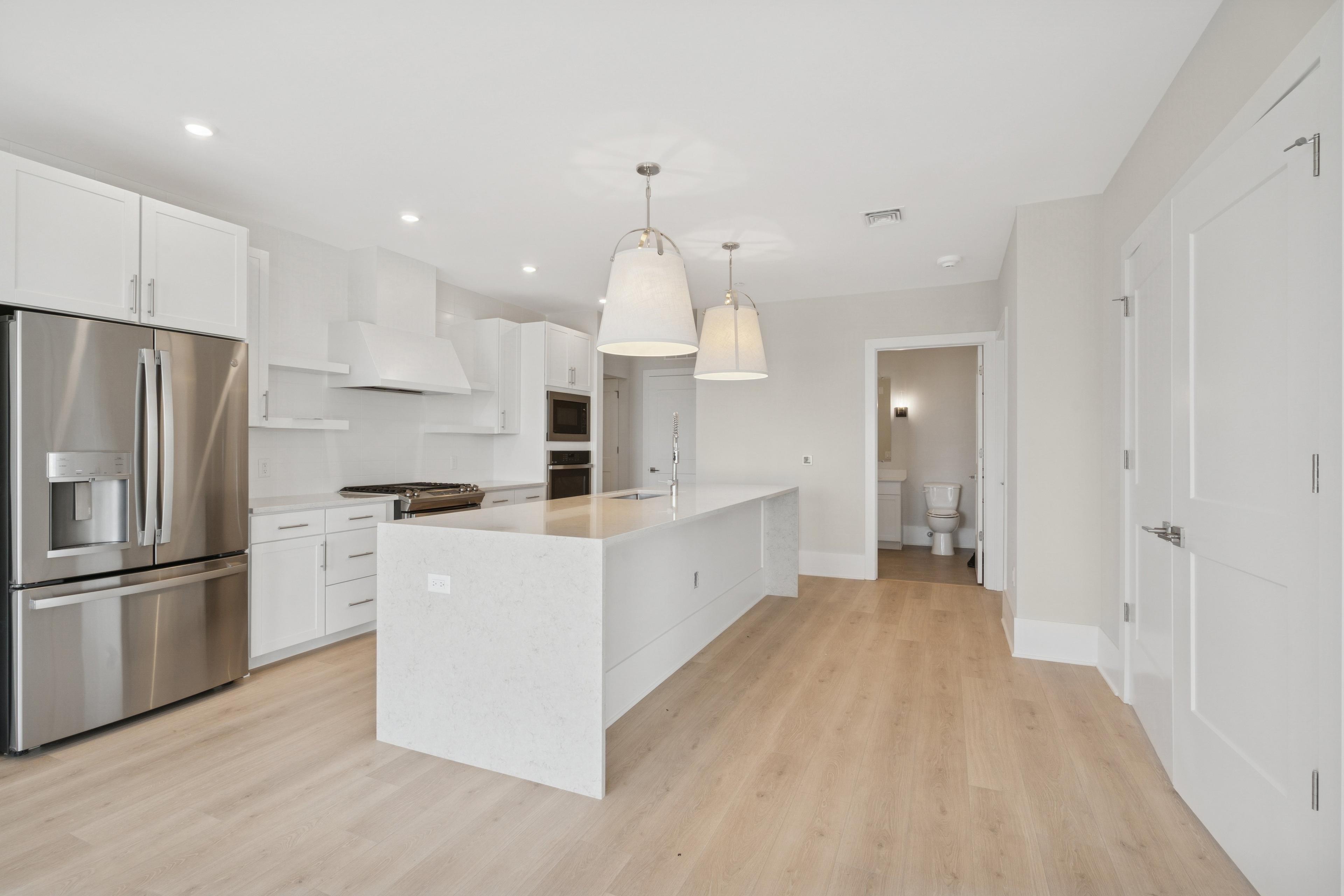 Kitchen with floating shelves
