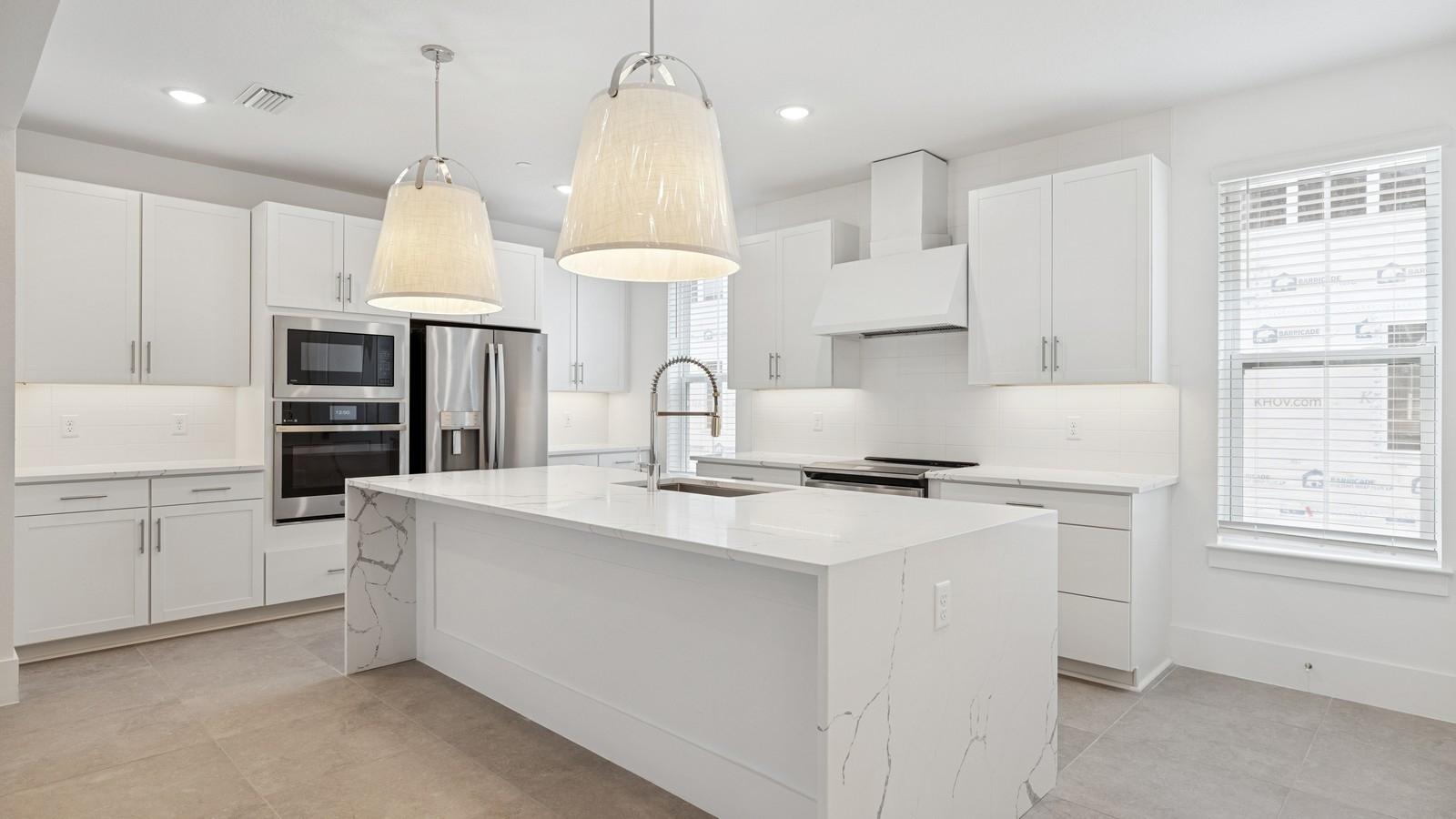 Kitchen with stainless steel appliances